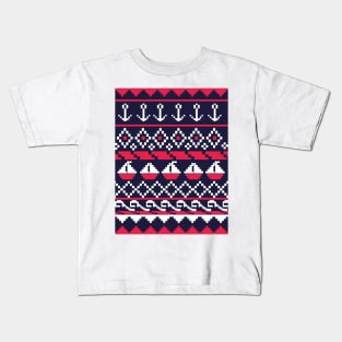 Nautical Cross stitch Kids T-Shirt